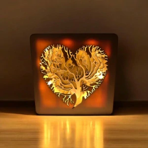 Stolní lampička - Strom života ve tvaru srdce