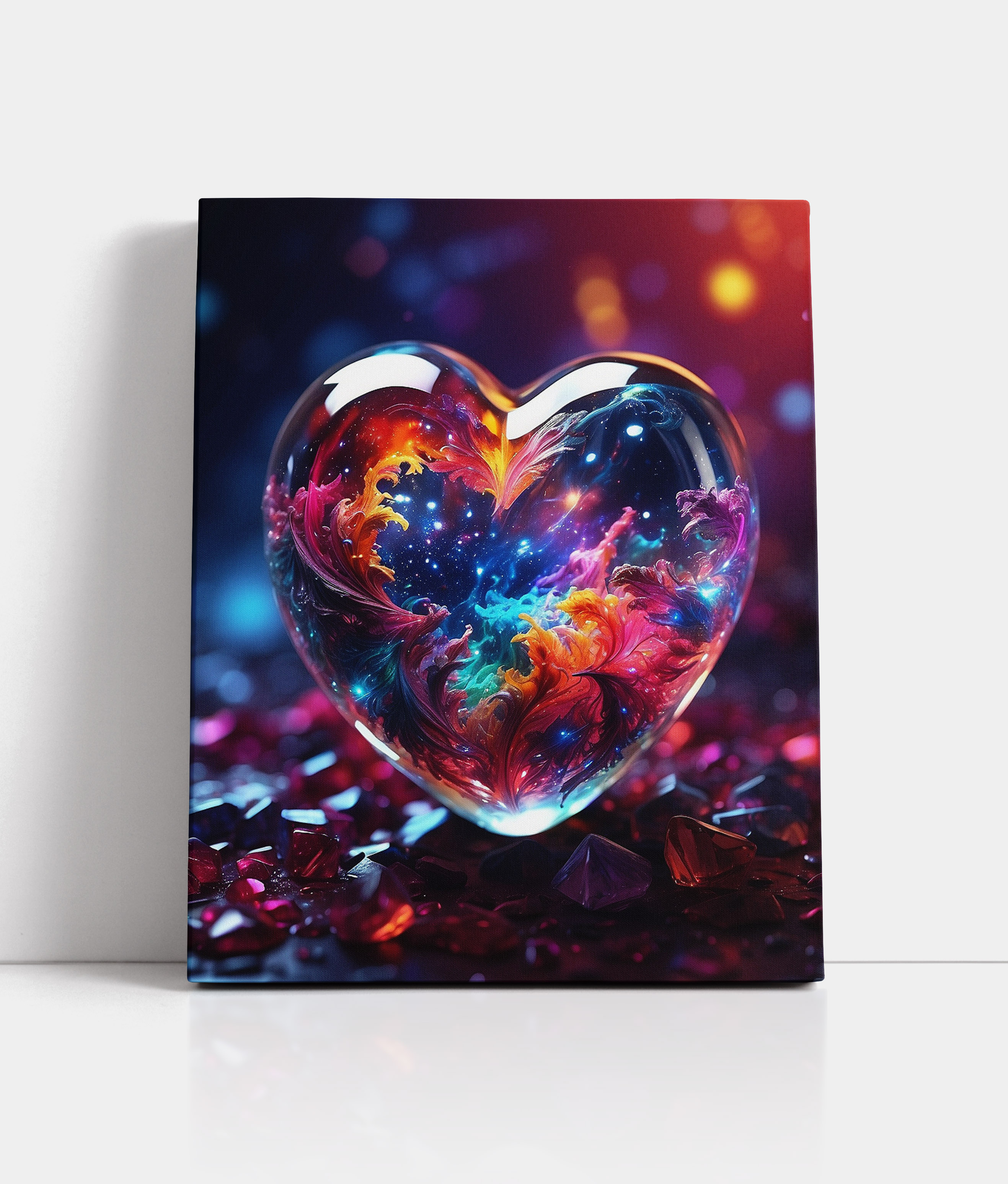 Vesmírná energie uvnitř skleněného srdce